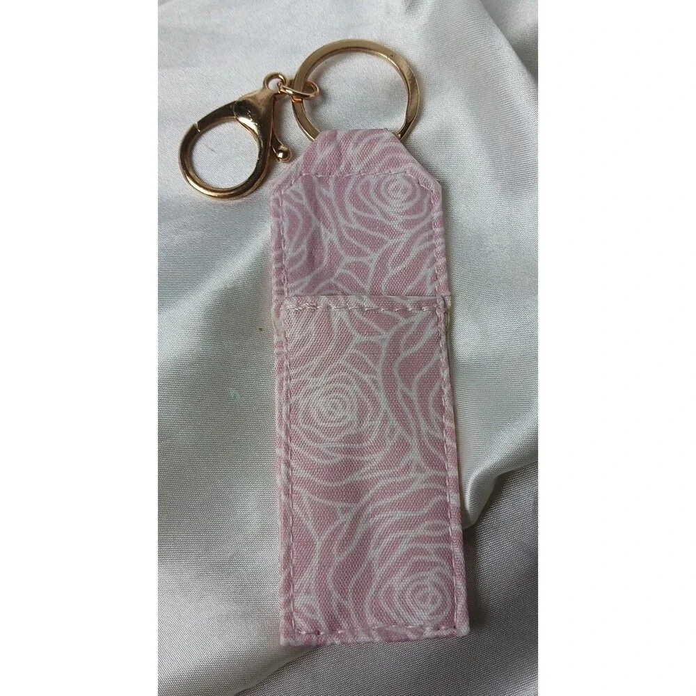 PINK LIPSTICK HOLDER KEYCHAIN PURSE CLIP